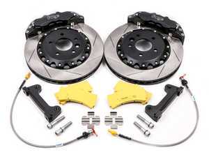 ES#3435174 - FMBK380E9 - Forge 6 Piston Front Big Brake Kit (380x32mm) - 2 Piece Slotted Rotors, steel braided lines, EBC pads and black Forge 6 piston calipers - Forge - BMW
