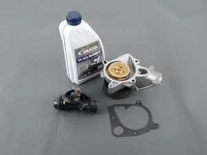 ES#3418907 - 11517801063KT - Water Pump And Thermostat Kit - Includes everything you need to replace your water pump and thermostat - With upgraded water pump with metal impeller. - Assembled By ECS - BMW