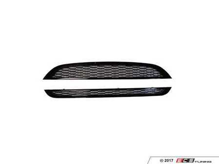 ES#3191963 - GR-MCP1-B - JCW Style Grille Set - Stock Bumper  - Gloss finish upper and lower mesh grille - ECS - MINI
