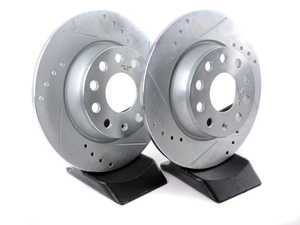 ES#3155049 - EBR1204XPR - Rear Cross-Drilled and Slotted Evolution Rotors - Pair (272x10) - Zinc coated performance rotors - Power Stop - Audi Volkswagen