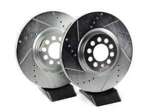 ES#3155216 - EBR646XPR - Front Cross-Drilled and Slotted Evolution Rotors - Pair (312x25) - Zinc coated performance rotors - Power Stop - Audi Volkswagen