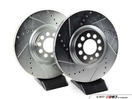 ES#3155216 - EBR646XPR - Front Cross-Drilled and Slotted Evolution Rotors - Pair (312x25) - Zinc coated performance rotors - Power Stop - Audi Volkswagen