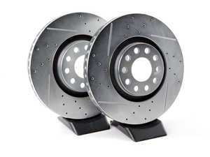 ES#3155202 - EBR637XPR - Front Drilled & Slotted Brake Rotors - Pair (321x30) - Upgrade to a slotted / cross-drilled rotor for improved braking - Power Stop - Audi
