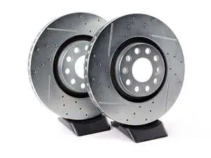 Front Drilled & Slotted Brake Rotors - Pair (321x30)