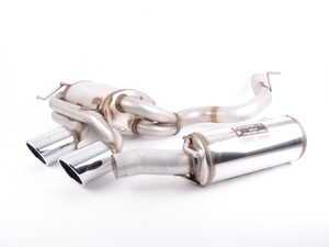 ES#3426568 - 765330 - MK5 R32 2.75" Cat-Back Exhaust System - Sound Pack - Stainless steel resonated cat-back with round, 4" polished tips - Supersprint - Volkswagen