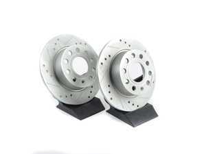 ES#3155051 - EBR1207XPR - Rear Cross-Drilled And Slotted Evolution Rotors - Pair (253x10) - Zinc coated performance rotors - Power Stop - Audi Volkswagen