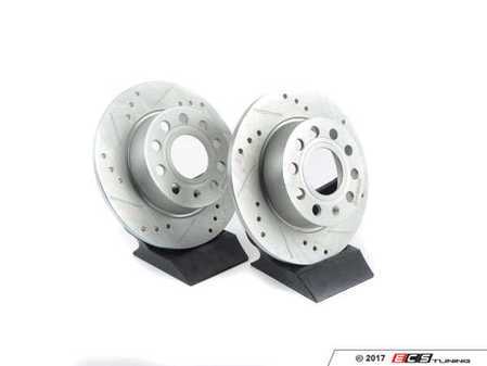 ES#3155051 - EBR1207XPR - Rear Cross-Drilled And Slotted Evolution Rotors - Pair (253x10) - Zinc coated performance rotors - Power Stop - Audi Volkswagen