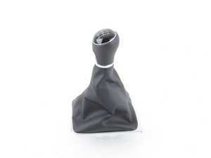 ES#2522305 - 3AA711113FIRC - Shift Knob - 6-speed - Leather knob with leatherette boot - Black - Genuine Volkswagen Audi - Volkswagen