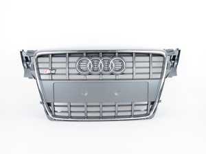 ES#517354 - 8K0853651D1RR - S4 Front Grille - Platinum Grey With Chrome Trim - Complete grille assembly with emblem - Genuine Volkswagen Audi - Audi