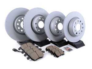 ES#3184528 - 1k0615301aa22KT - Premium Front & Rear Brake Service Kit - Featuring Zimmermann rotors and ECS DD23 ceramic pads. - Assembled By ECS - Audi