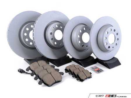 ES#3184528 - 1k0615301aa22KT - Premium Front & Rear Brake Service Kit - Featuring Zimmermann rotors and ECS DD23 ceramic pads. - Assembled By ECS - Audi