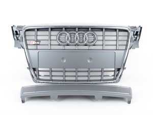 ES#2063905 - 8k0898011 - S4 Grille Kit - Platinum Grey With Chrome Trim - Kit includes the grille and matching plate filler - Genuine Volkswagen Audi - Audi