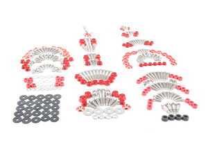 ES#3177077 - ULTVWMK7GTIRED - Ultimate Dress-Up Fastener Kit - Gloss Red  - 270 piece kit featuring stainless steel fasteners and billet aluminum beauty washers - ZSPEC Design - Volkswagen