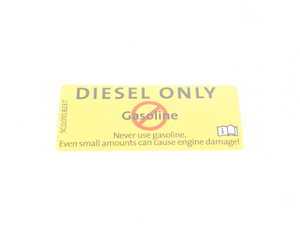 ES#3212221 - 5C0010823T_US - Diesel Only Fuel Sticker - Priced Each - Peel & Stick Diesel Fuel Only sticker for inside fuel door. - Genuine Volkswagen Audi - Volkswagen