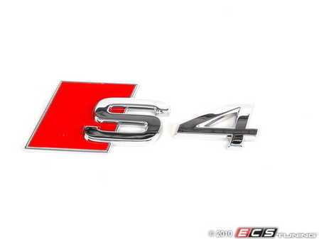ES#430756 - 8D0853737G2ZZ - "S4" Emblem - Red / Chrome - Stick-on badge that can be placed on almost any flat surface - Genuine Volkswagen Audi - Audi