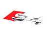 ES#430756 - 8D0853737G2ZZ - "S4" Emblem - Red / Chrome - Stick-on badge that can be placed on almost any flat surface - Genuine Volkswagen Audi - Audi