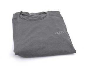 ES#3440216 - ACM3501GRYXL - OGIO Endurance Pulse Crew - Mens - XLarge  - A slightly-fitted style moves just as you do. Gray. Audi rings heat seal on left chest. Slim Fit. - Genuine Volkswagen Audi - Audi