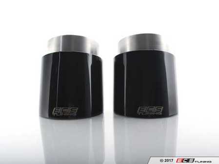 ES#3476949 - 019490ecs01KT - B9 A4/A5 4" Direct-Fit Exhaust Tips - Black Chrome - Pair - A pair of direct-fit exhaust tips for the B9 A4/A5. No modifications necessary - ECS - Audi