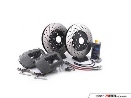 ES#2953876 - 014366ECS01KT2 -  Front Big Brake Kit - Stage 3 - 2-Piece Cross Drilled & Slotted Rotors (345x30) - Upgrade your brake system to the 4-piston Brembo Q5 calipers - ECS - Audi