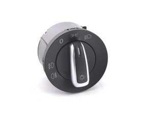 ES#258938 - 3C8941431QXSH - Standard European Headlight Switch - Brushed Trim - Controls headlights, parking lights, front fog lights, and rear fog lights - Genuine European Volkswagen Audi - Volkswagen