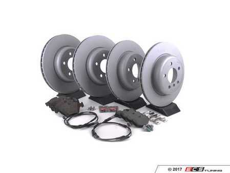 ES#3478036 - 34116775277frKT - Front And Rear Brake Service Kit - Featuring ECS V5 coated rotors with Brembo pads - Assembled By ECS - BMW