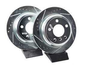 ES#3477514 - EBR1442XPR - Evolution Tru-Cast Drilled And Slotted Rotor Pair - Rear (300x20) - Performance rotors built to cool quickly and prevent corrosion for years of rough us and abuse. - Power Stop - BMW