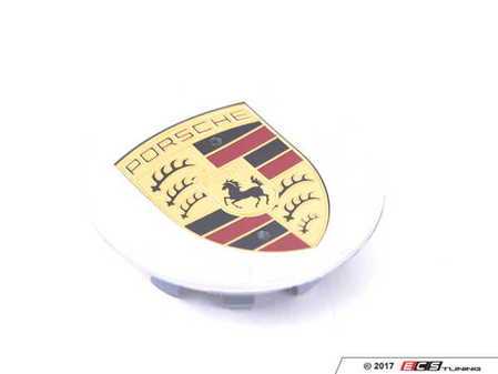 ES#3129802 - 00004460601 - Silver Center Cap With Full Color Porsche Crest - Priced Each - Beautiful concaved OEM crested cap - 4 required - Genuine Porsche - Porsche