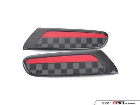 ES#3029621 - 51132410456 - Trim Cover Set With Pad - JCW Pro - (NO LONGER AVAILABLE) - These insert into the the side scuttle turn signal light as a decor upgrade - Genuine MINI - 