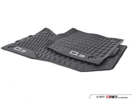 ES#3213122 - 80B061221041 - All-Weather Rubber Floor Mats - Front - Black with 'Q5' Logo - Extremely durable all weather mats to protect your carpet - Genuine Volkswagen Audi - Audi