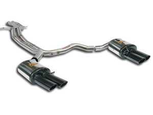 ES#3514264 - 769630 - Sport & Sound Cat-Back Exhaust System - Non-Resonated  - Stainless steel non-resonated 'H-Pipe' cat-back exhaust system with quad round, black tips - Supersprint - Audi