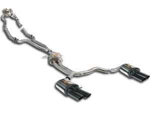 ES#3514347 - 769620 - Street Performance Complete Exhaust System - Resonated  - Stainless steel system with high-flow downpipes/catalytic converters, resonated center-section, and rear mufflers with quad black tips - Supersprint - Audi