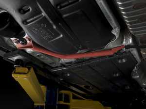 ES#3410165 - 020825ECS01-02 - Rear Chassis Brace Set - Wrinkle Red Powdercoat - Triangulate the rear of your chassis with our bolt-in rear chassis braces! - ECS - Volkswagen