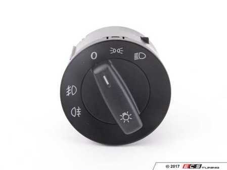 ES#9974 - 1K0941431CKOS - Standard European Headlight Switch - Black - Controls headlights, parking lights, front fog lights, and rear fog lights - Bremmen Parts - Volkswagen