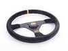 ES#3192149 - OD/1958 - Velocita Racing Steering Wheel - Black/Yellow Suede - Universal sport steering wheel with a 350mm diameter. - OMP - BMW