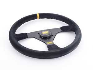 ES#3192149 - OD/1958 - Velocita Racing Steering Wheel - Black/Yellow Suede - Universal sport steering wheel with a 350mm diameter. - OMP - BMW