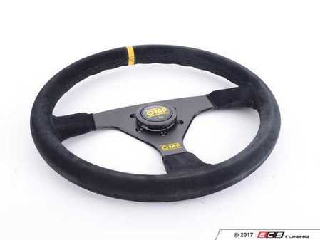 ES#3192149 - OD/1958 - Velocita Racing Steering Wheel - Black/Yellow Suede - Universal sport steering wheel with a 350mm diameter. - OMP - BMW