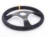 ES#3192149 - OD/1958 - Velocita Racing Steering Wheel - Black/Yellow Suede - Universal sport steering wheel with a 350mm diameter. - OMP - BMW
