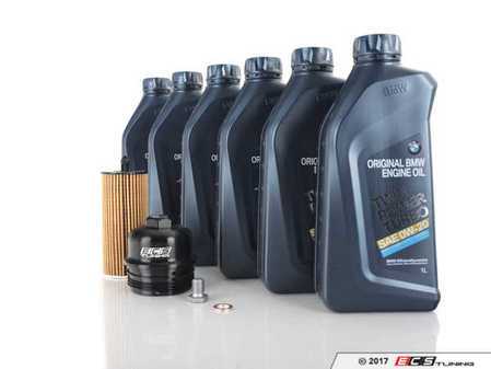 ES#3513621 - 83212365954KT9 - 0W-20 Genuine BMW Oil Change Kit - With ECS Aluminum Oil Filter Cap - Includes ECS Billet Aluminum Oil Filter Cap to prevent damaged threads or rounded heads! - Assembled By ECS - BMW