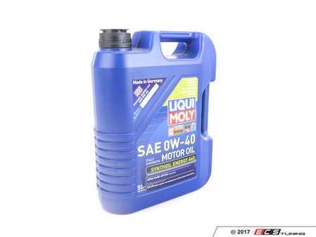 ES#258726 - 2050 - Synthoil Energy Engine Oil A40 (0w-40) - 5 Liter - A fully synthetic oil offering instant flow even in the coldest temperatures, while still providing the wear protection your European engine needs. - Liqui-Moly - Audi BMW Volkswagen Mercedes Benz MINI Porsche