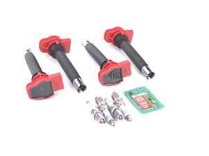 ES#3464404 - 06E905115Fkt5 - Ignition Service Kit - Includes four Bosch red coil packs and four Bosch double platinum spark plugs - Assembled By ECS - Audi Volkswagen