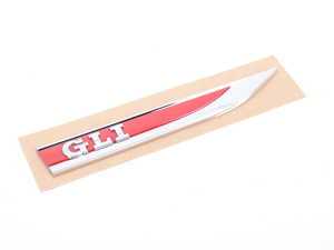 ES#2993564 - 5C6853688FJZQ - "GLI" Fender Emblem - Right - Adhesive emblem found on the passenger's side fender. Tornado Red - Genuine Volkswagen Audi - Volkswagen