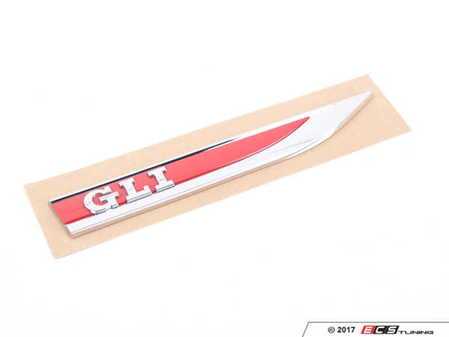 ES#2993564 - 5C6853688FJZQ - "GLI" Fender Emblem - Right - Adhesive emblem found on the passenger's side fender. Tornado Red - Genuine Volkswagen Audi - Volkswagen