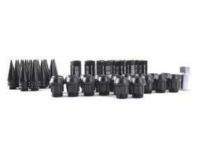 ES#3466852 - SHS3P-BLK-14x1.5 - 3-Piece Long Spiked Lug Nuts - Black - Set of 20 3-piece locking lug nuts - Sickspeed - Audi Volkswagen