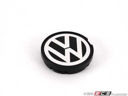 ES#4514 - 6N0601171BXF - Center Cap - 56mm - Priced Each - Silver & Black flat style wheel center cap - Genuine Volkswagen Audi - Volkswagen