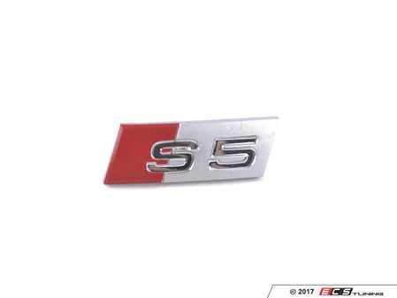 ES#2541838 - 8T0419685C3Q7 - "S5" Aluminum Steering Wheel Emblem  - Replace your lost or damaged steering wheel inlay - Genuine Volkswagen Audi - Audi