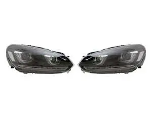 MK7 Style Projector Headlight Set - Black Trim
