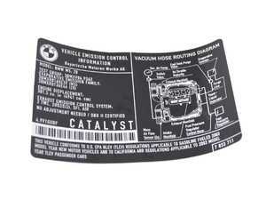 ES#185125 - 71227833711 - EMISSION LABEL - Genuine BMW - BMW