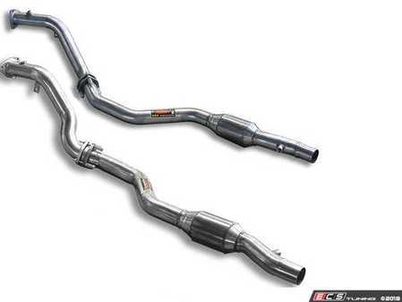 ES#3522595 - 767132KT2 - Performance Downpipe Kit  - Features left & right T304 Mandrel bent stainless steel downpipes with 200 cell high-flow catalytic converters - Supersprint - Audi