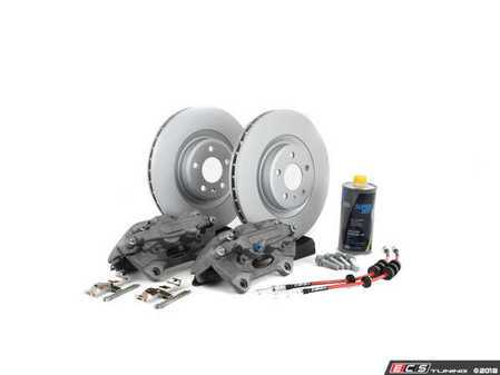 ES#2730474 - 8R0615108EKT2 - Front Big Brake Kit - Stage 2 - Plain Rotors (345x30) - Upgrade your brake system to the 4-piston Brembo Q5 calipers - ECS - Audi