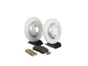 ES#3145409 - ESK2261 - Power Stop Euro-Stop Premium Rear Brake Kit (286mm) - An authentic OE-specification rear-wheel braking solution featuring European-sourced pads, high-carbon smooth Geomet coated rotors, and strict ECE-R90 certification. - Power Stop - Audi Volkswagen